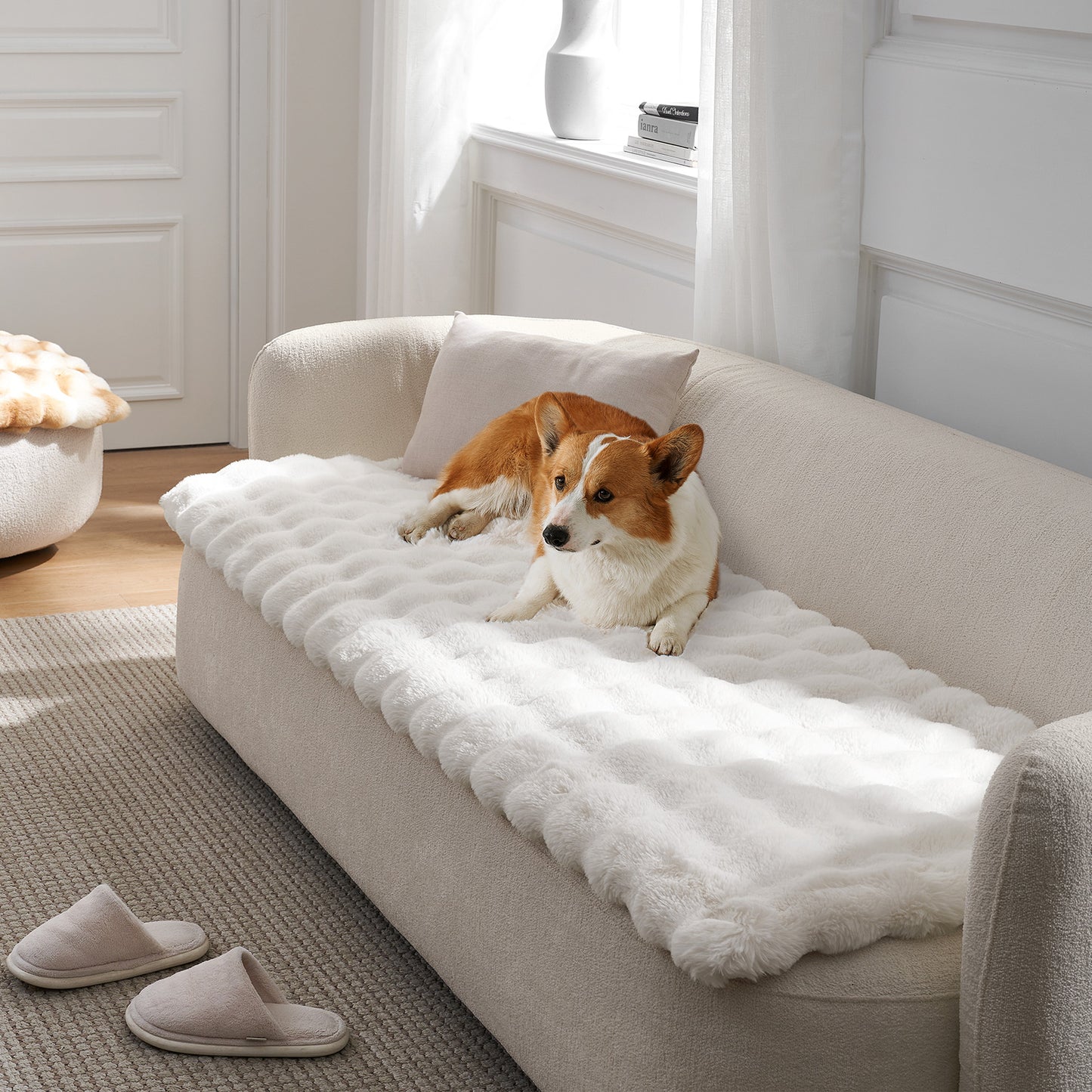 Tie-Dye Faux Fur Couch Cover