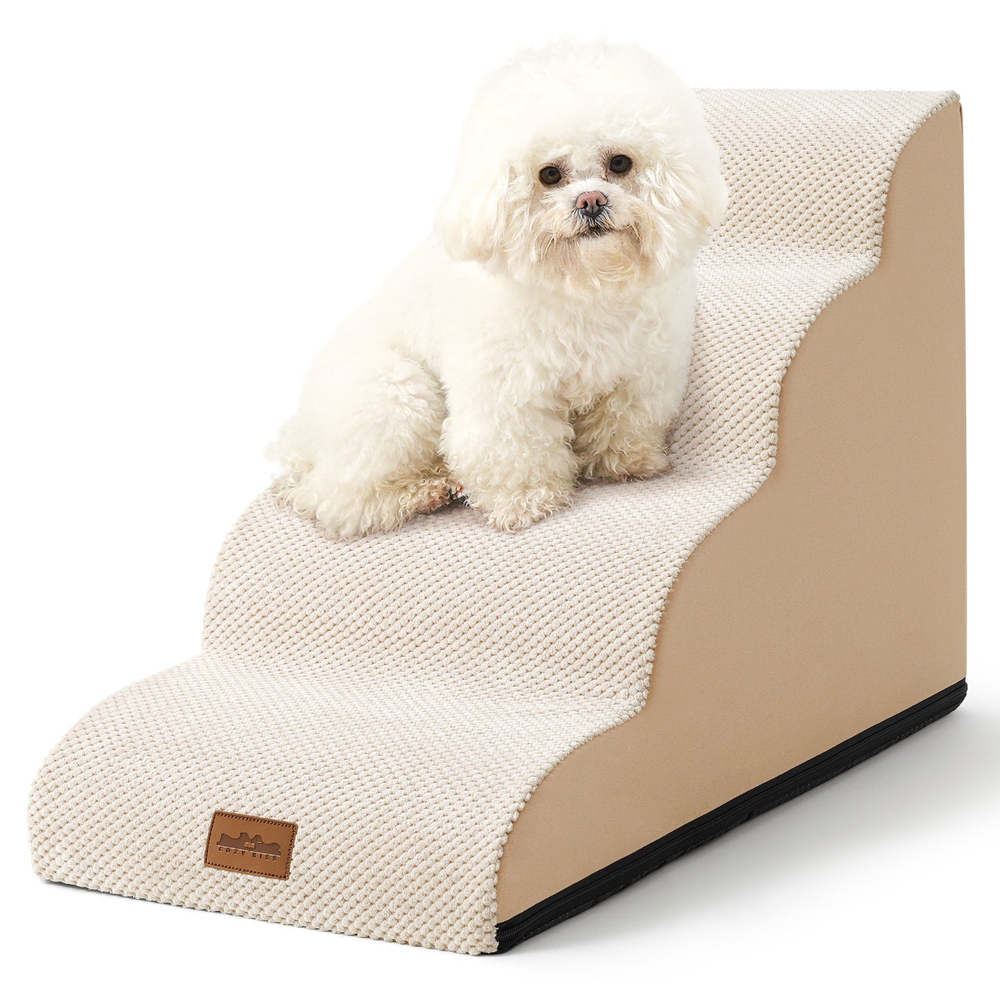 Curved Foam Pet Stairs 4-Step