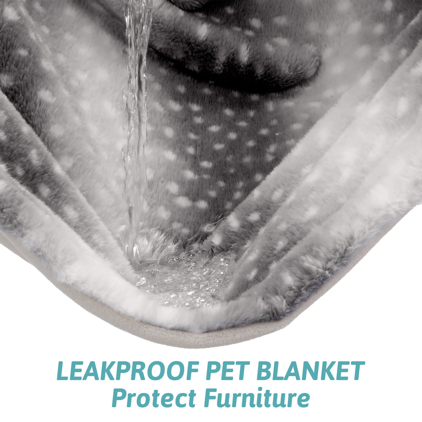 Grey Deer Print Faux Fur Blanket