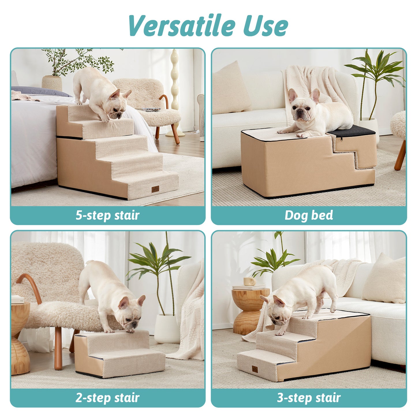 Foam Pet Stairs with Removable Right-Angle Design