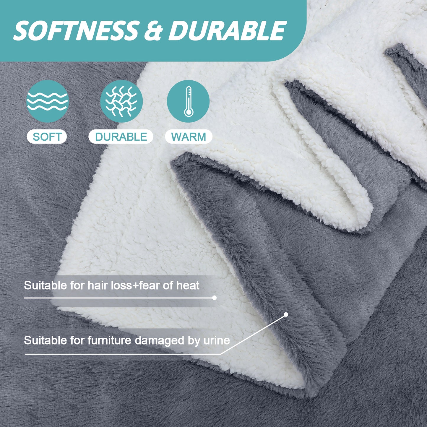 Grey Faux Fur Blanket