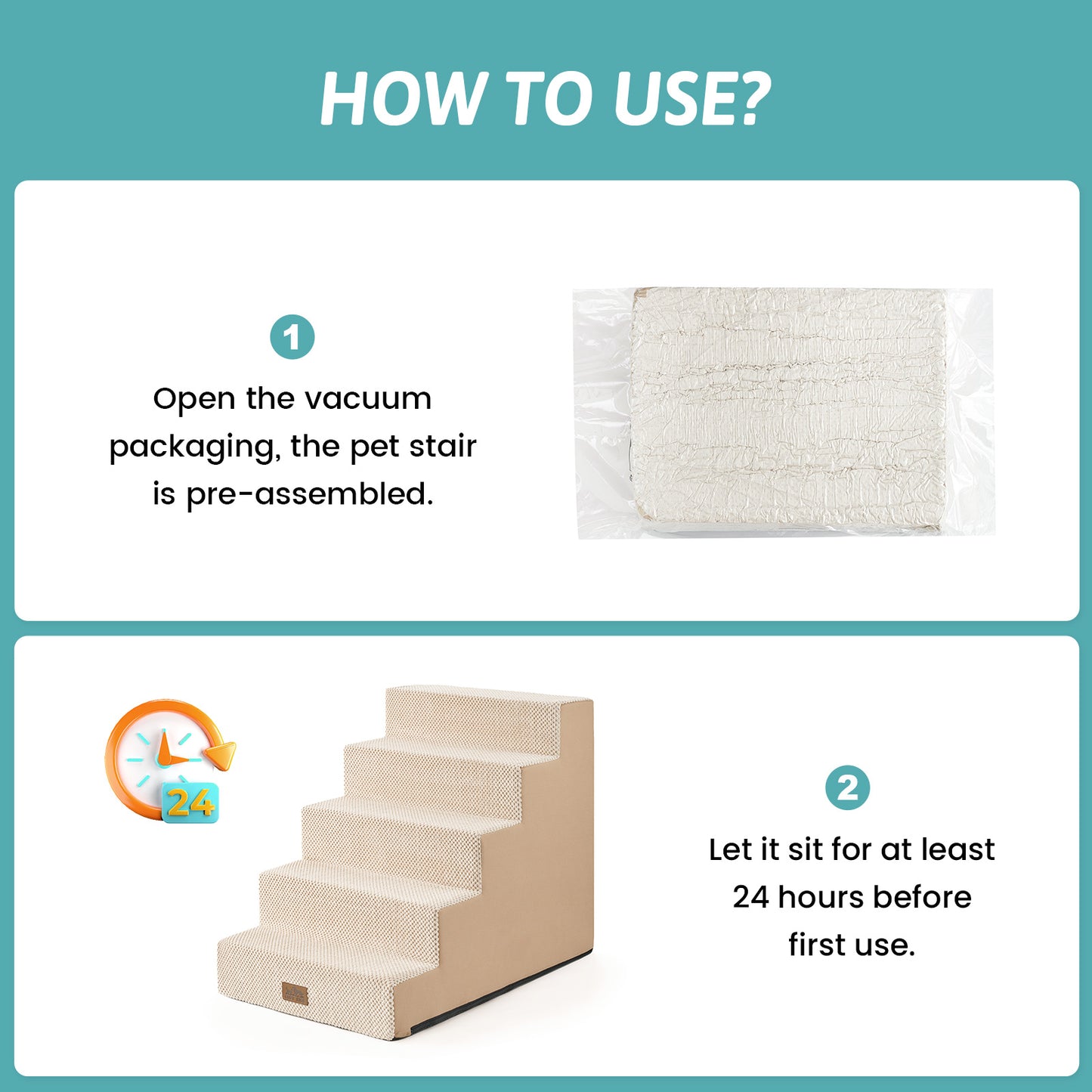 Right-Angle Foam Pet Stairs 5-Step