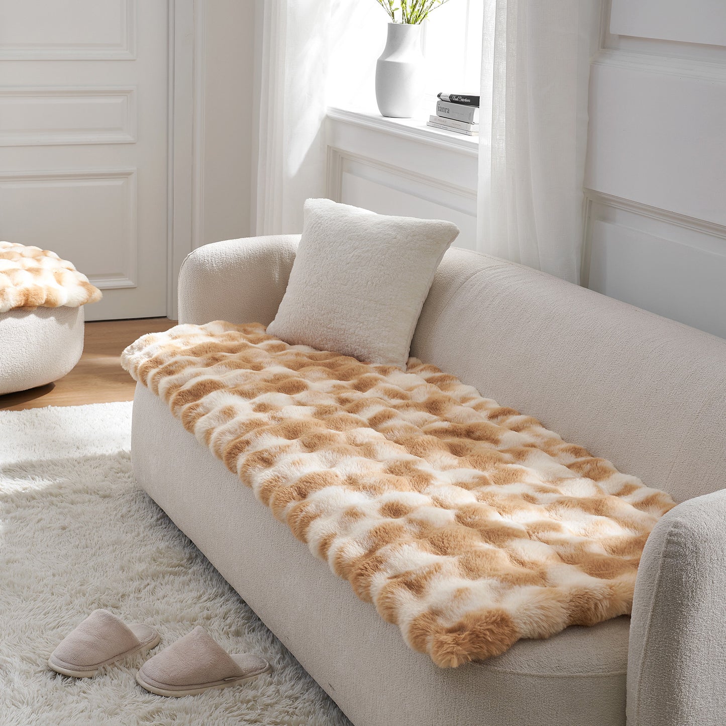 Tie-Dye Faux Fur Couch Cover