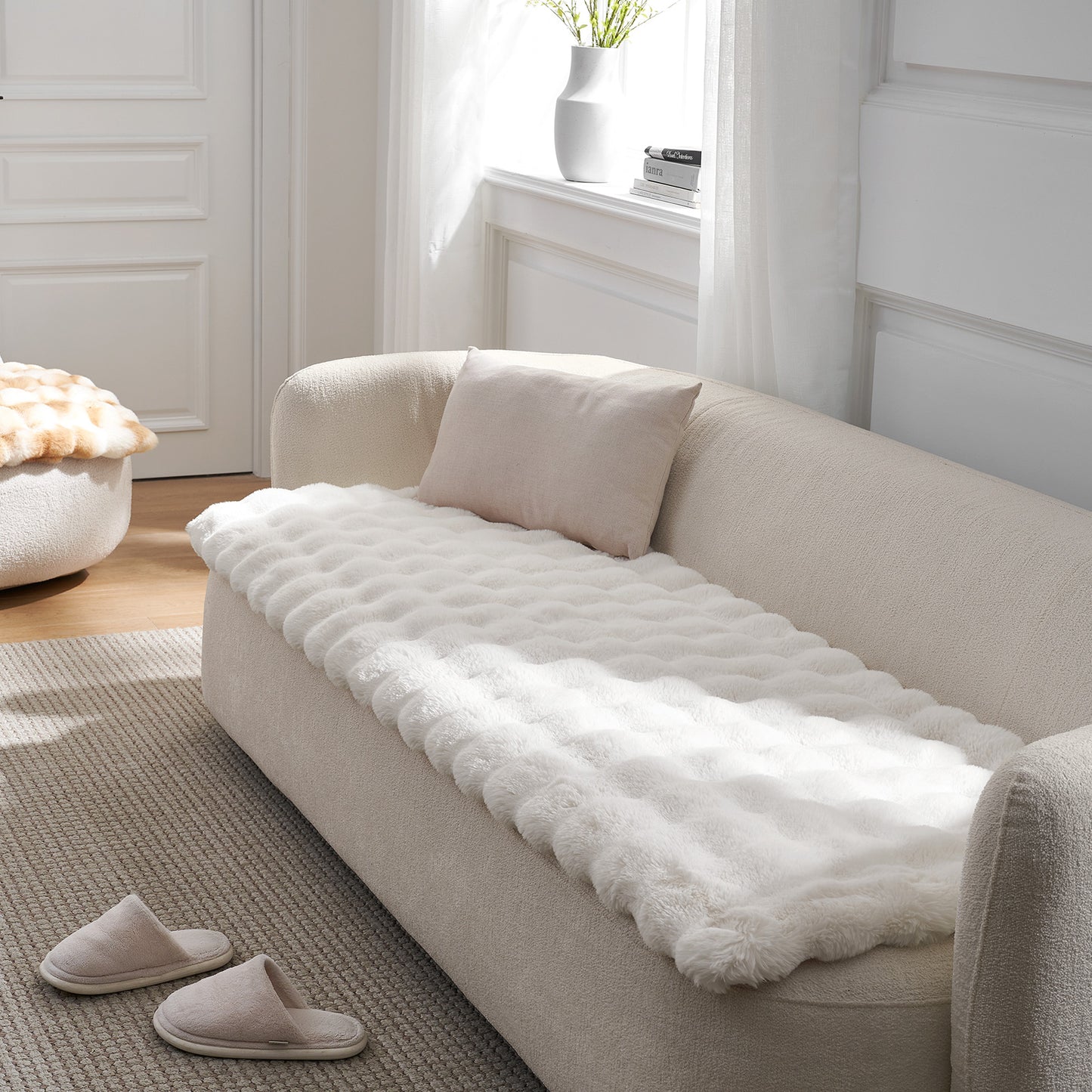 Tie-Dye Faux Fur Couch Cover