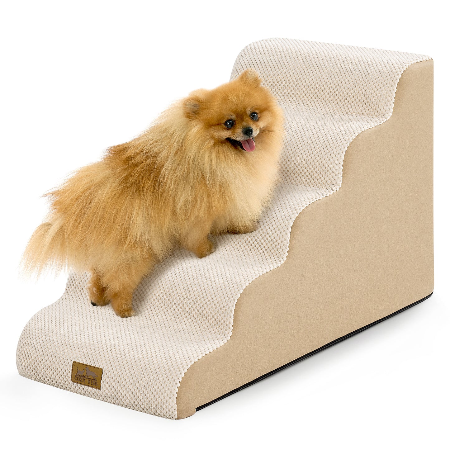 Low-Height Curved Foam Pet Stairs 5-Step