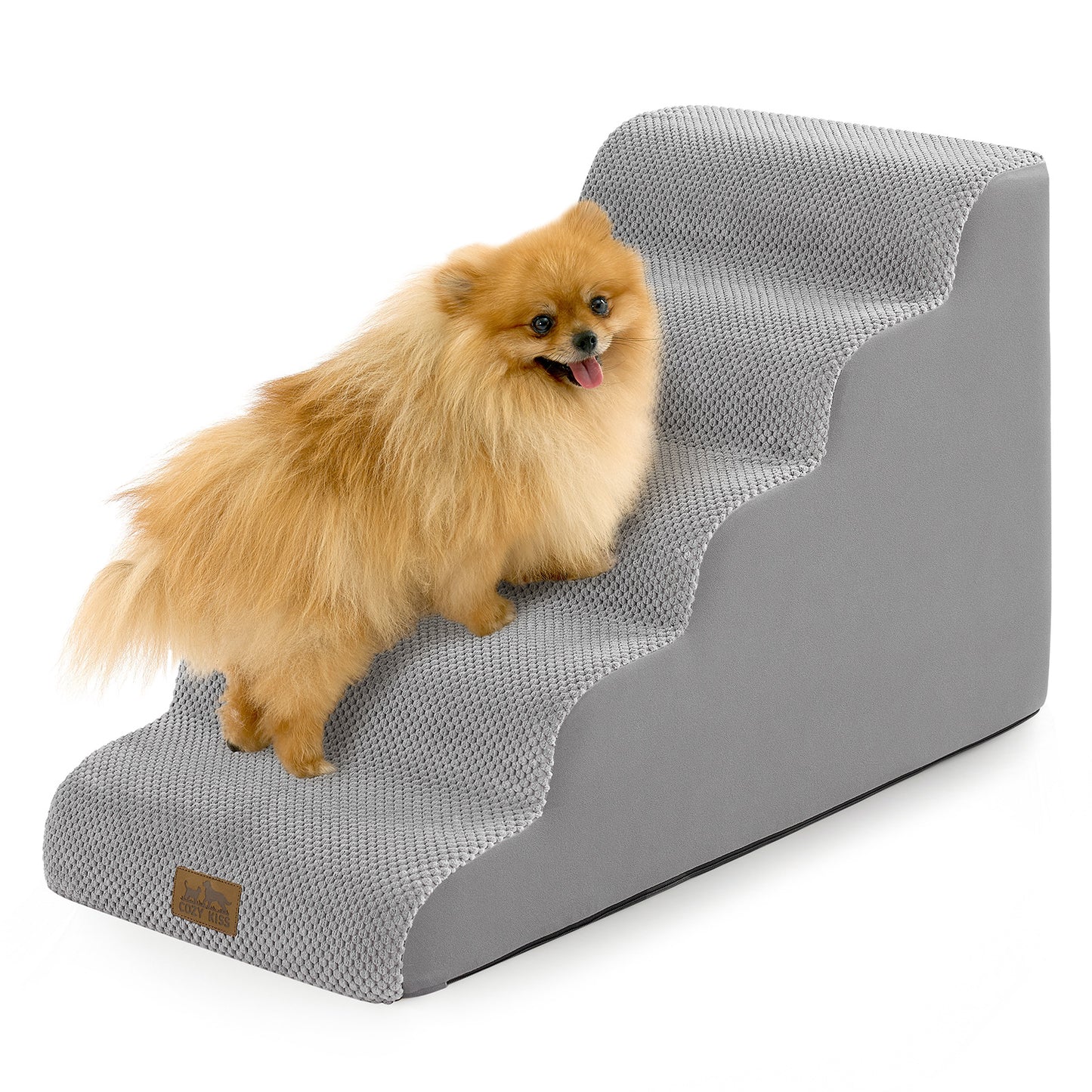 Low-Height Curved Foam Pet Stairs 5-Step