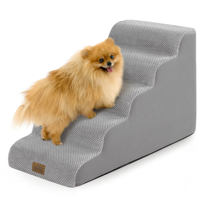 Low-Height Curved Foam Pet Stairs 5-Step