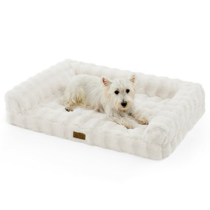 U-Shaped Bubble Faux Fur Orthopedic Dog Bed