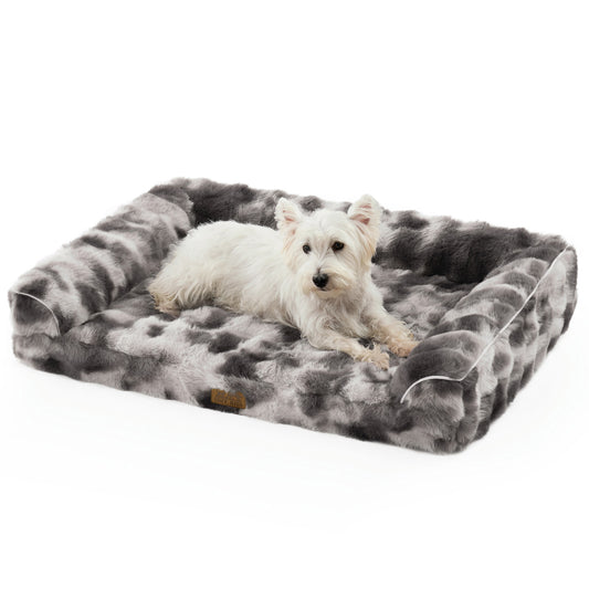 U-Shaped Bubble Faux Fur Orthopedic Dog Bed