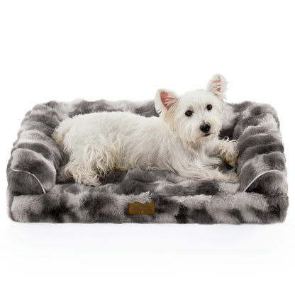U-Shaped Bubble Faux Fur Orthopedic Dog Bed