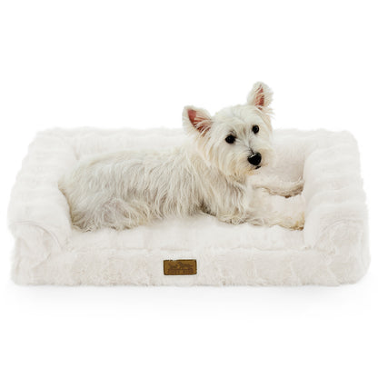 U-Shaped Bubble Faux Fur Orthopedic Dog Bed