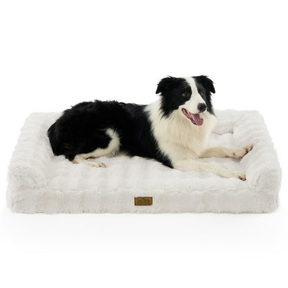 U-Shaped Bubble Faux Fur Orthopedic Dog Bed