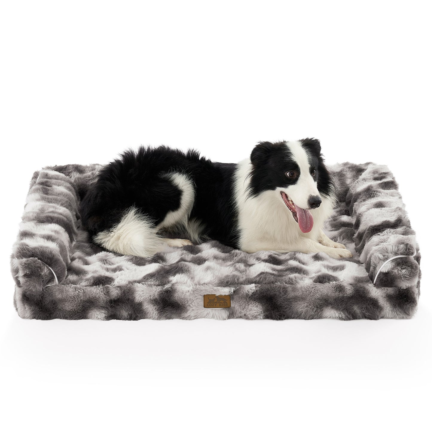 U-Shaped Bubble Faux Fur Orthopedic Dog Bed