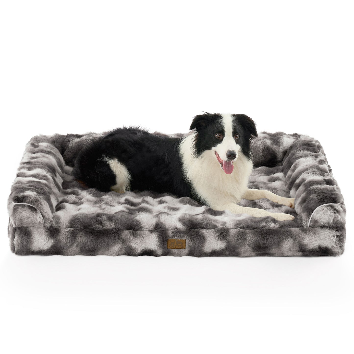 U-Shaped Bubble Faux Fur Orthopedic Dog Bed