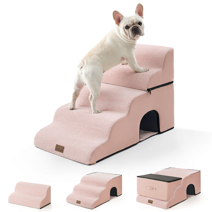 Wide Pet Stairs with Tunnel 5-Step
