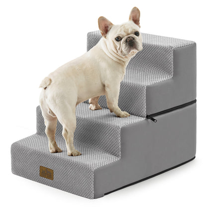 Foam Pet Stairs with Removable Right-Angle Design 4-step