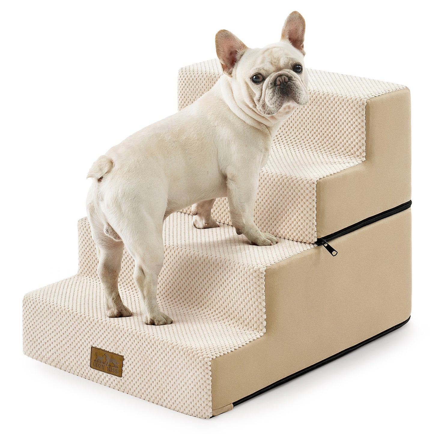 Foam Pet Stairs with Removable Right-Angle Design 4-step
