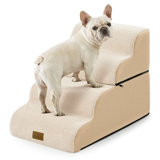 Foam Pet Stairs with Removable Curved Design