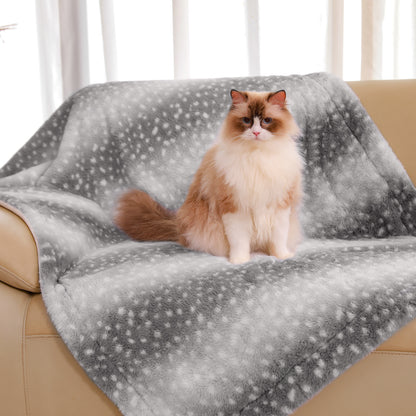 Grey Deer Print Faux Fur Blanket