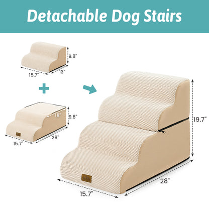 Foam Pet Stairs with Removable Curved Design