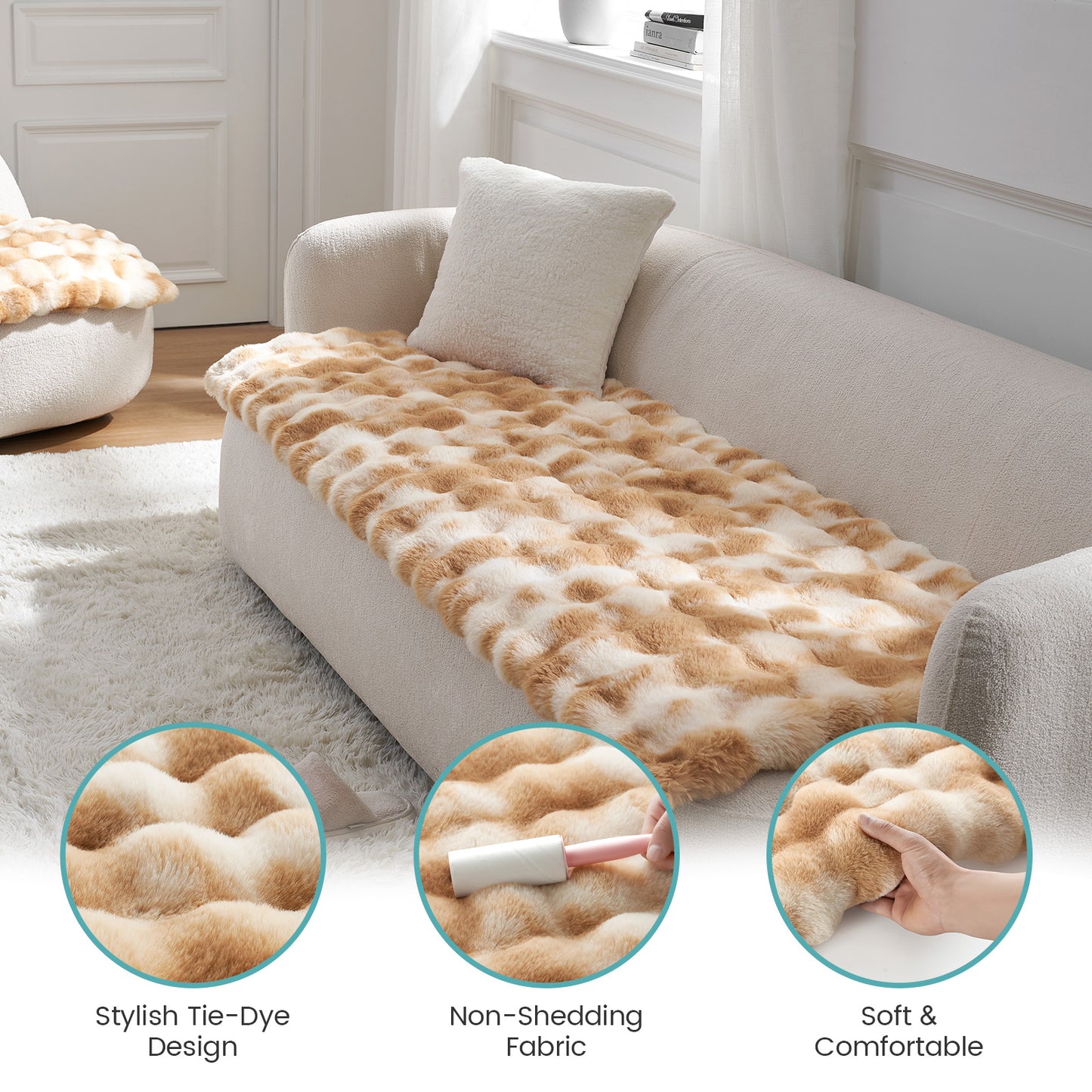 Tie-Dye Faux Fur Couch Cover