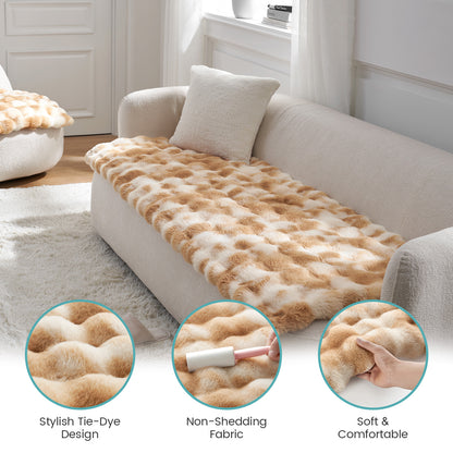 Tie-Dye Faux Fur Couch Cover