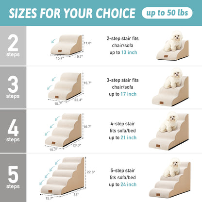 Curved Foam Pet Stairs 5-Step