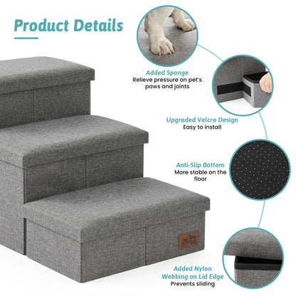 Wide Storage Pet Stairs 4-Step