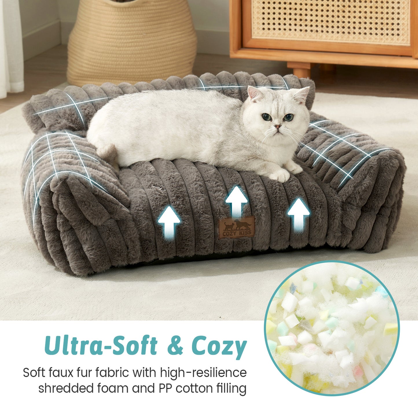 Faux Fur Pet Couch Bed