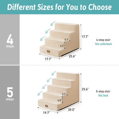 Right-Angle Foam Pet Stairs 5-Step