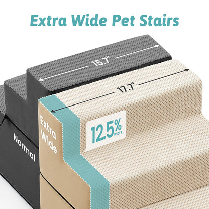 Foam Pet Stairs with Removable Right-Angle Design 4-step