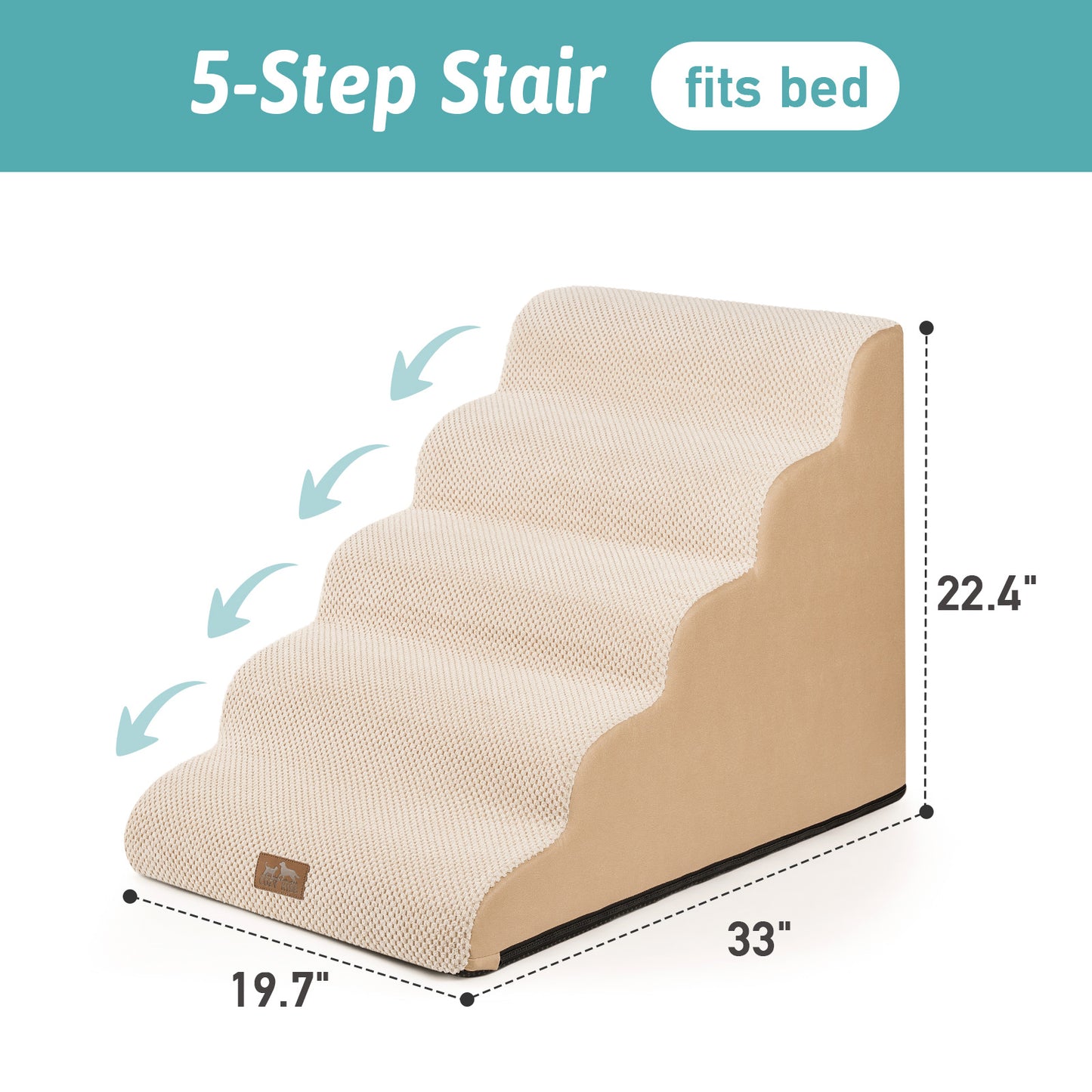 Widen Curved Foam Pet Stairs 5-Step