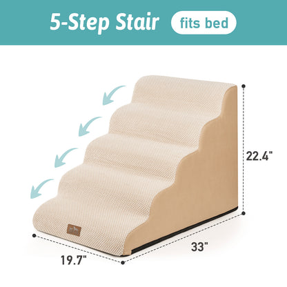 Widen Curved Foam Pet Stairs 5-Step