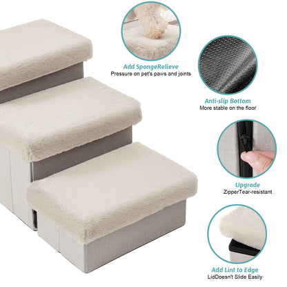 Storage Pet Stairs with Condo 3-Step