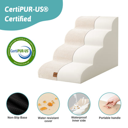Curved Foam Pet Stairs 4-Step