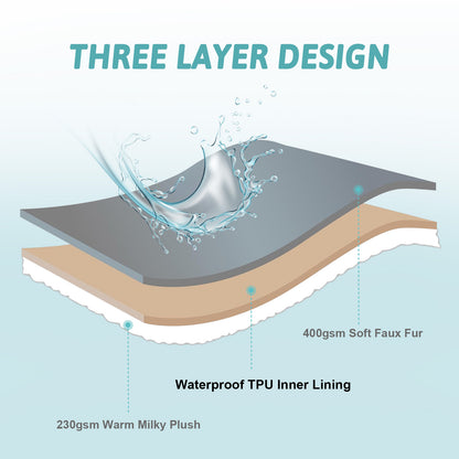 Brown Deer Print Faux Fur Blanket