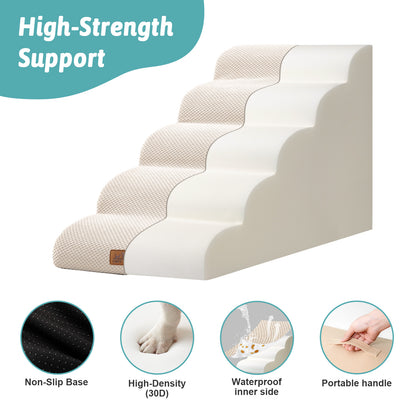Widen Curved Foam Pet Stairs 5-Step