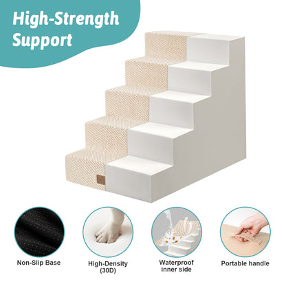 Right-Angle Foam Pet Stairs 5-Step