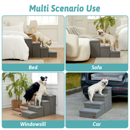 Wide Storage Pet Stairs 4-Step