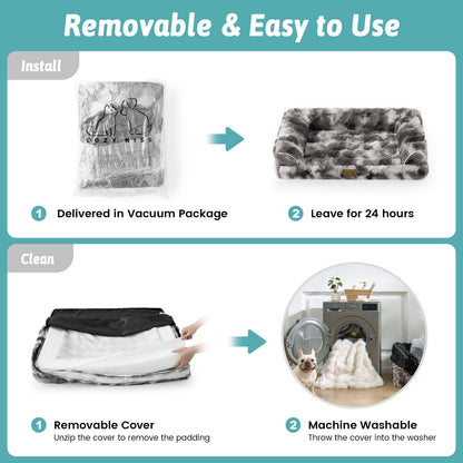 U-Shaped Bubble Faux Fur Orthopedic Dog Bed