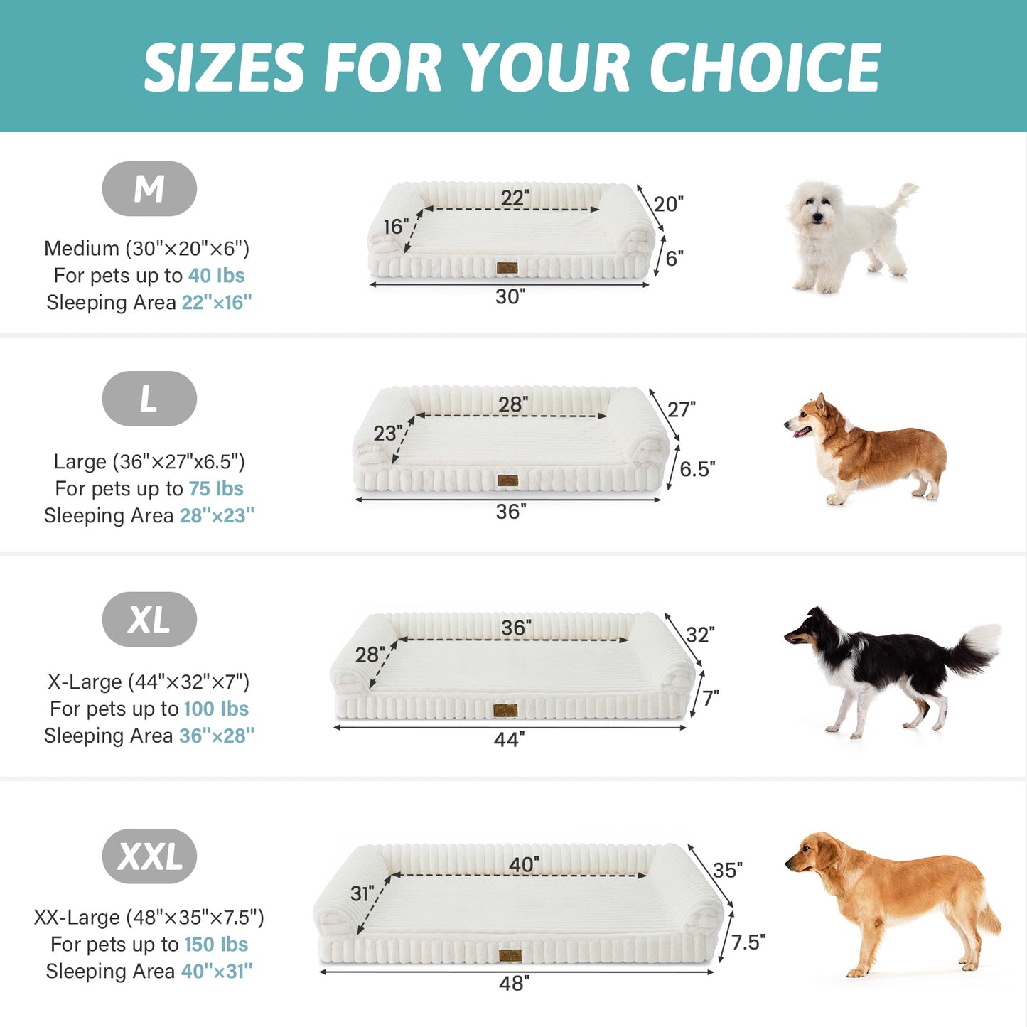 U-Shape Striped Faux Fur Orthopedic Foam Dog Bed