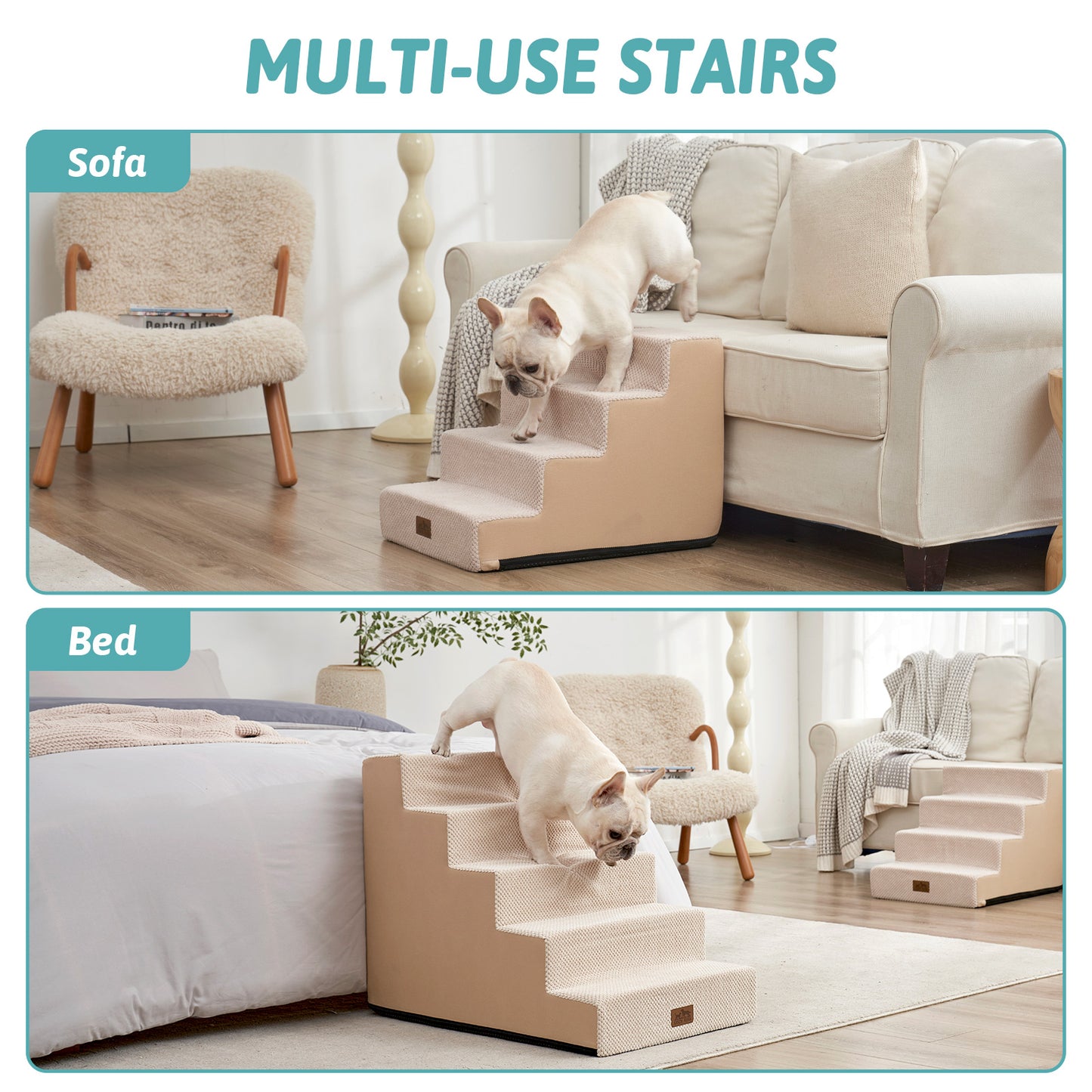 Right-Angle Foam Pet Stairs 5-Step