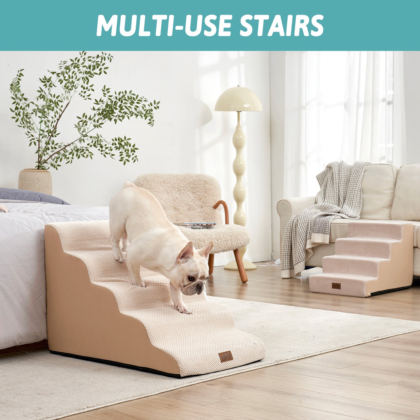 Widen Curved Foam Pet Stairs 5-Step