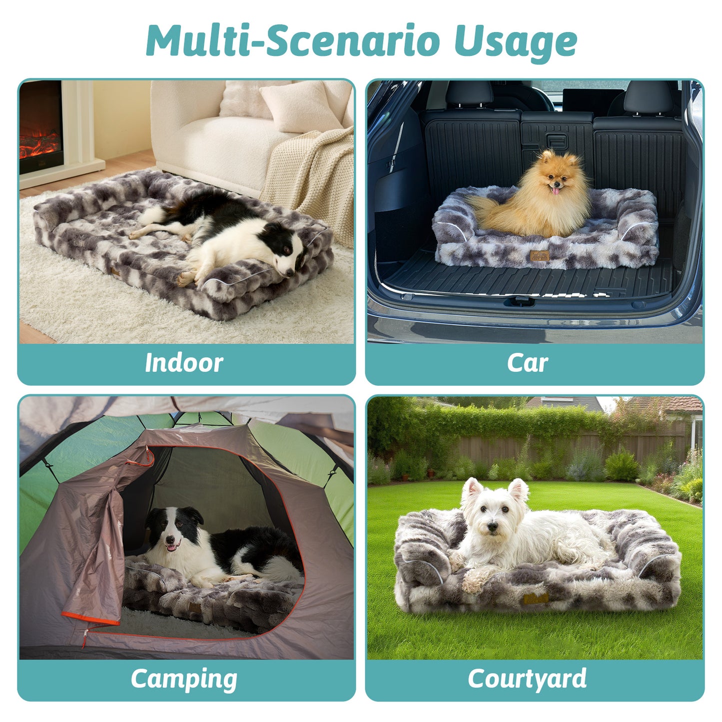 U-Shaped Bubble Faux Fur Orthopedic Dog Bed