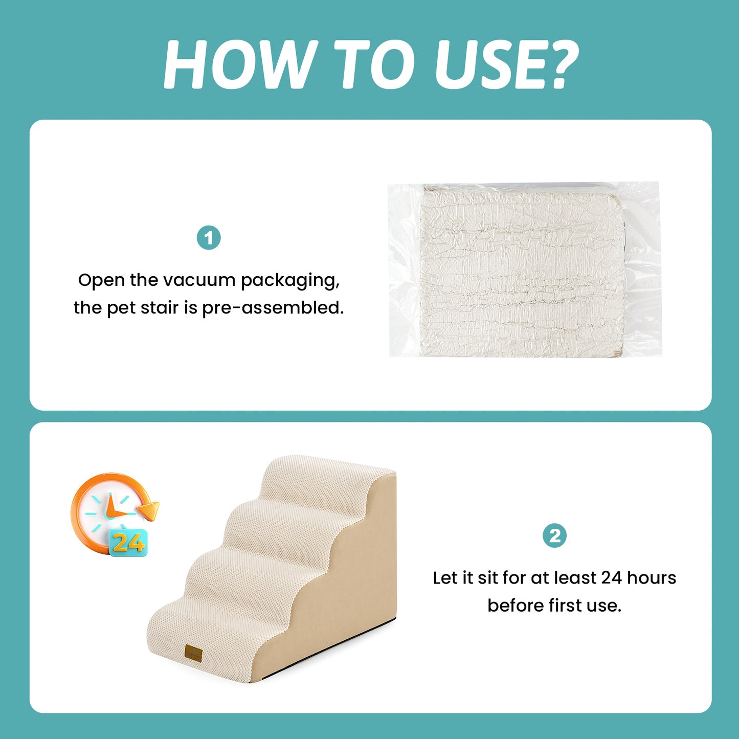 Widen Curved Foam Pet Stairs 4-Step