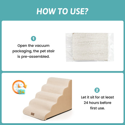 Widen Curved Foam Pet Stairs 5-Step