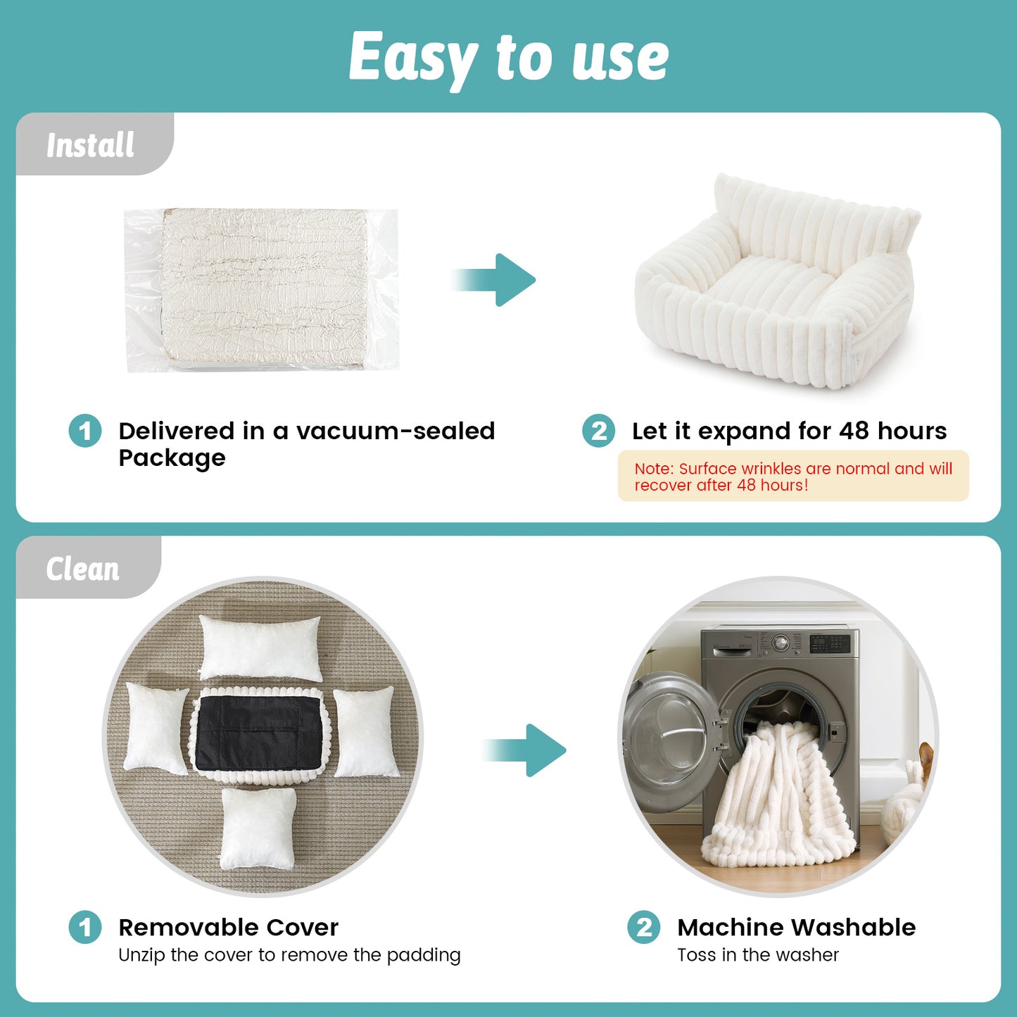 Multifunctional Plush Faux Fur Pet Couch Bed with Blanket