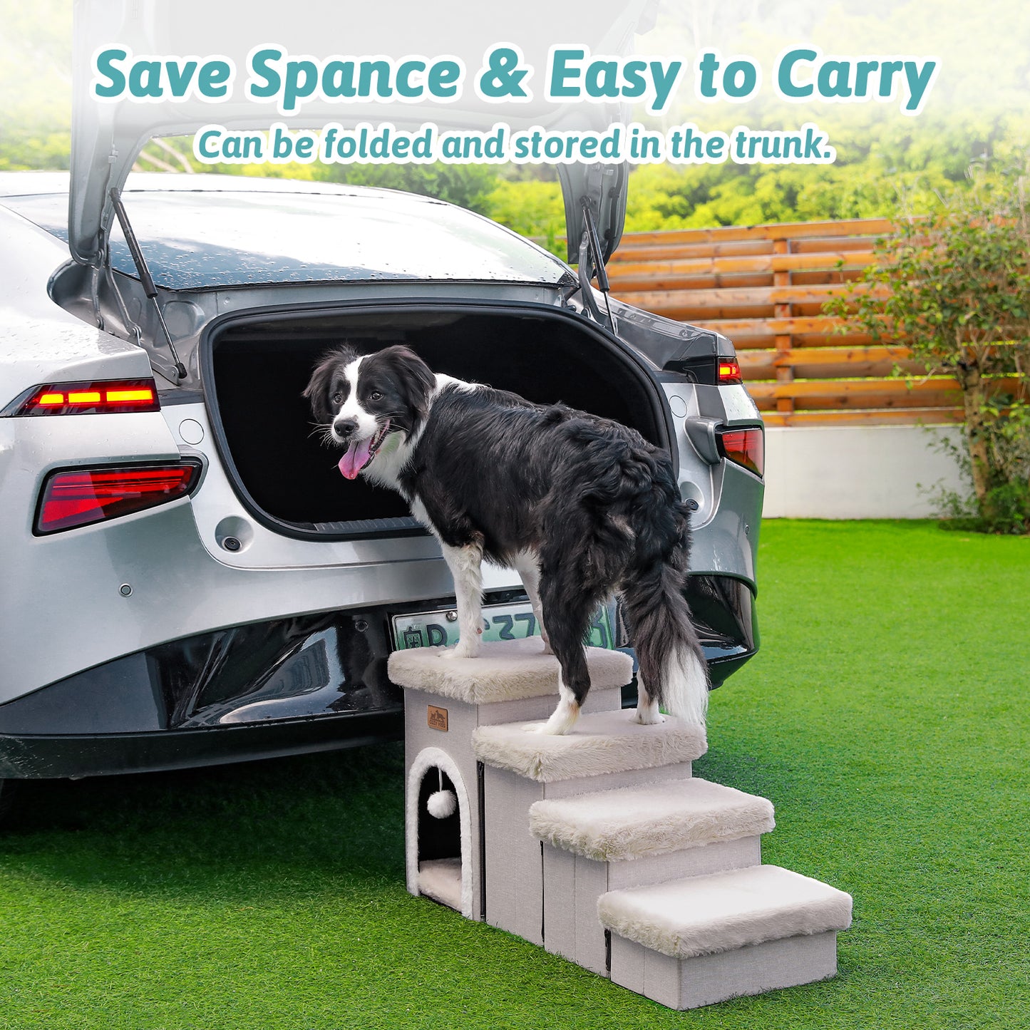 Storage Pet Stairs with Condo 3-Step