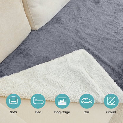 Grey Faux Fur Blanket