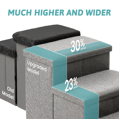 Wide Storage Pet Stairs 3-Step